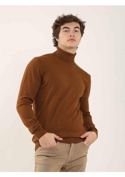 Tütün Erkek Slim Fit Tam Balıkçı Yaka Triko - 91072 fiyatları