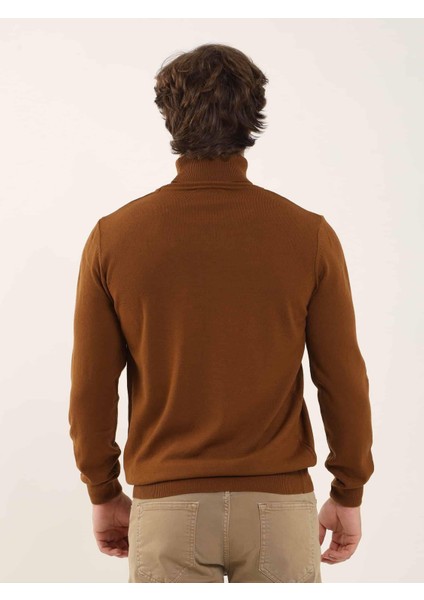 Tütün Erkek Slim Fit Tam Balıkçı Yaka Triko - 91072 indirimleri