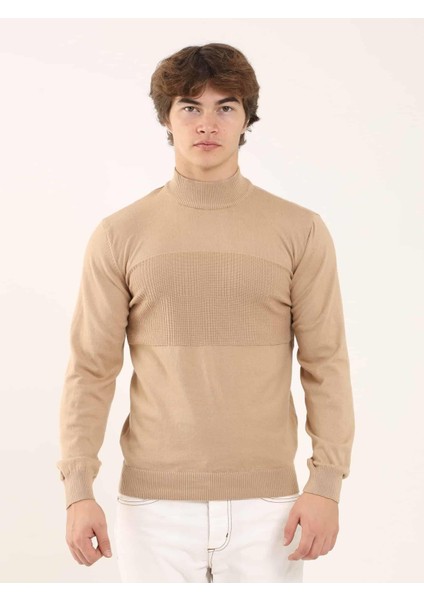 Camel Erkek Regular Fit Dik Yaka Triko - 90639