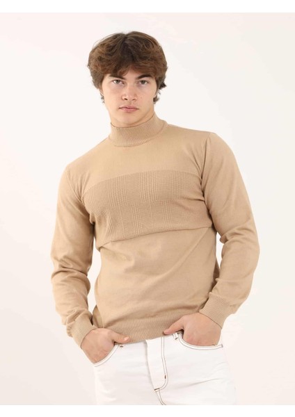 Camel Erkek Regular Fit Dik Yaka Triko - 90639 fiyatları