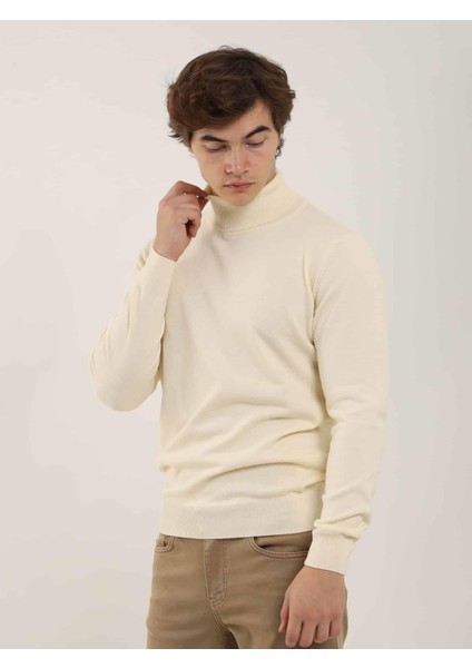 Kemik Erkek Slim Fit Tam Balıkçı Yaka Triko fırsatları