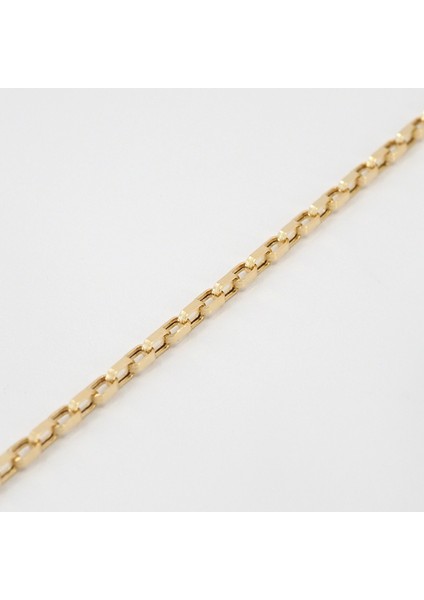 14 Ayar Küp Şeklinde Ataç Zincir Altın Kolye – 52 cm – 2,70 gr