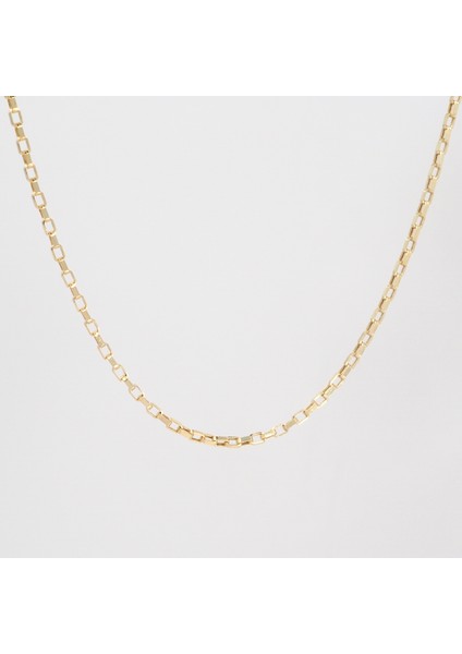 14 Ayar Küp Şeklinde Ataç Zincir Altın Kolye – 52 cm – 2,70 gr modelleri