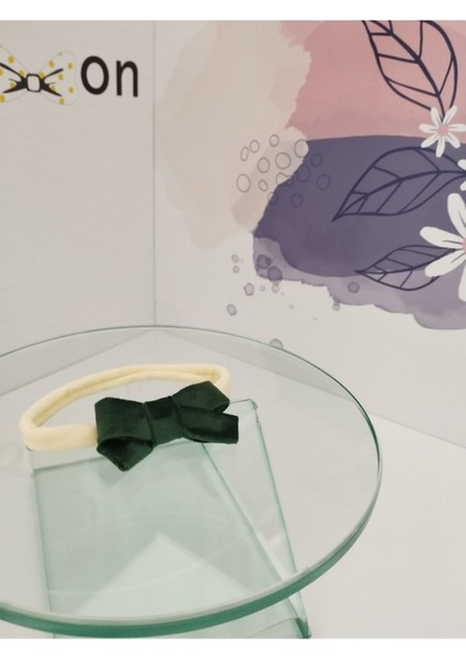 Kadife Fiyonk Toka - Yeşil - Organik & El Yapımı