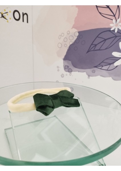 Kadife Fiyonk Toka - Yeşil - Organik & El Yapımı fırsatları