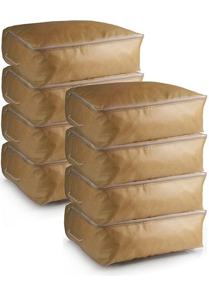 8'li Set 53X44X20 cm Home Organizer Çekyat & Baza Altı Düzenleyici Hurç Bej