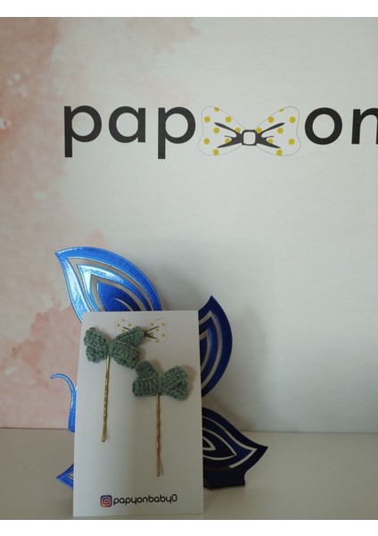 Örgü Fiyonk Tel Toka - Mavi - Organik & El Yapımı fiyatları