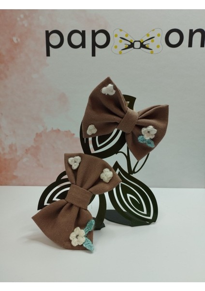 2'li Set Fiyonk Toka - Kahverengi - Organik & El Yapımı