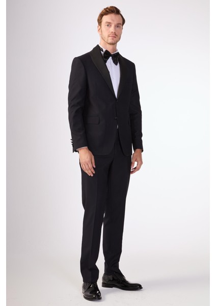 Siyah Erkek Slim Fit Mono Yaka Smokin Takım modelleri