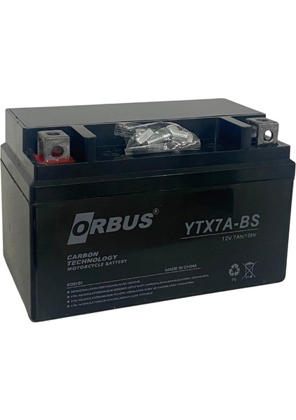 12V 7 Ah Motosiklet Aküsü (150*87*93) (YTX7A-BS) (Ters) (Smf) (2,5 Kg) (Carbon)