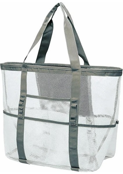 8 Cep Yaz Havlular Için Büyük Plaj Çantası Örgü Dalı Seyahat Çanta Oyuncakları Organizatör Su Geçirmez Iç Çamaşırı Yüzme Depo Çantası Renk: B-42X22X40CM G-Beyaz (Yurt Dışından)