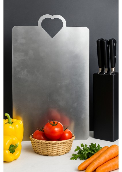 304 Kalite Antibakteriyel Paslanmaz Çelik Kalpli Kesme Tahtası