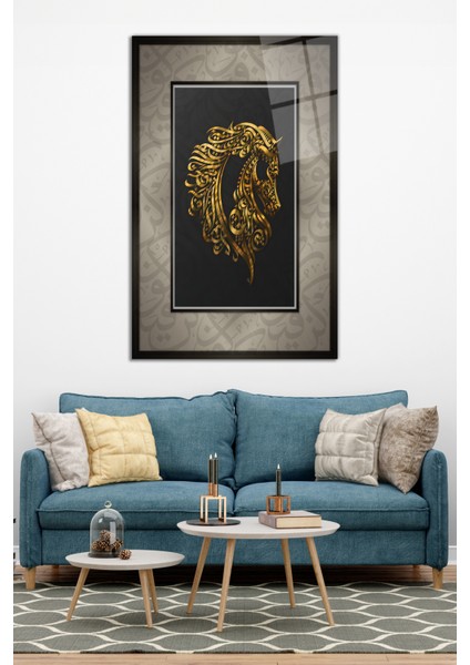 Kaligrafi Motifli At Cam Tablo, Modern Ev ve Ofis Dekoru, Hediyelik Duvar Dekorasyonu, Kırılmaz Cam modelleri