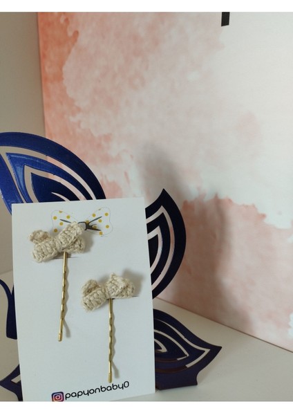 Örgü Fiyonk Tel Toka - Camel - Organik & El Yapımı