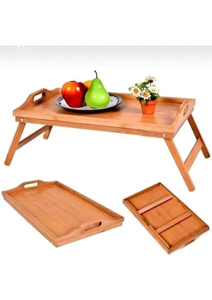 Katlanır Ayaklı Bambu Yatak Koltuk Servis Keyif Tepsisi 30X50 cm fiyatları