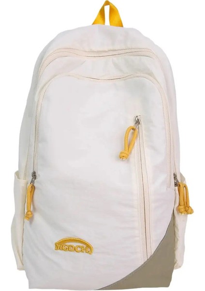 Orta Lise Kızları Için Büyük Kapasiteli Okul Sırt Çantası Ins - Stil Japonca - Ilhamlı Çift Omuz Çantası Modaya Minimasyon Minimanı: Beyaz/boyut: 15 Inç (Yurt Dışından)