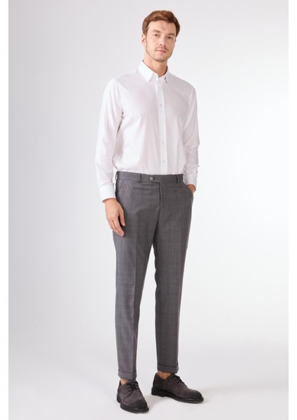 Gri Balıksırtı Erkek Takım Elbise - Slim Fit fırsatları