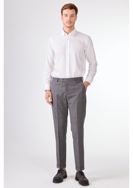 Gri Balıksırtı Erkek Takım Elbise - Slim Fit indirimleri