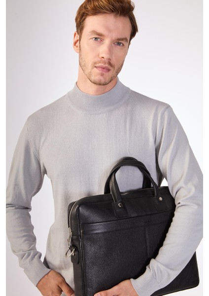 Gri Yarım Balıkçı %100 Pamuk Düz Renk Slim Fit Erkek Triko indirimleri