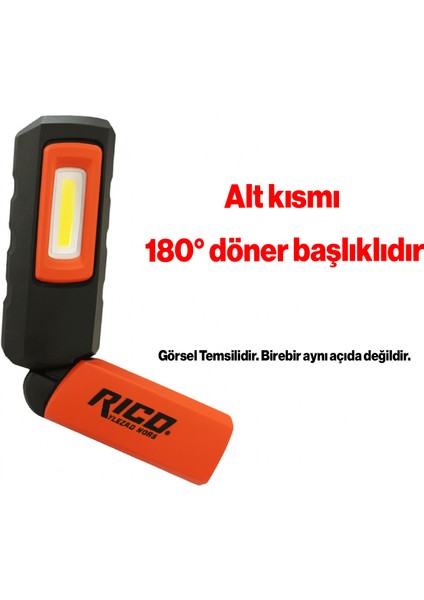 Mıknatıslı Şarjlı Ledli El Feneri 600 Lümen Lambası Spor Kamp Fener Sos & Uv Mavi Işık Oto Tamir modelleri