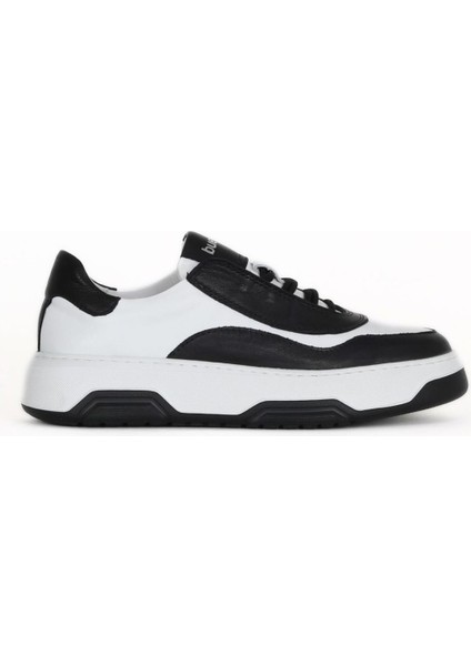 Siyah Beyaz Deri Kadın Spor Ayakkabı 16WA8224 16WA8224