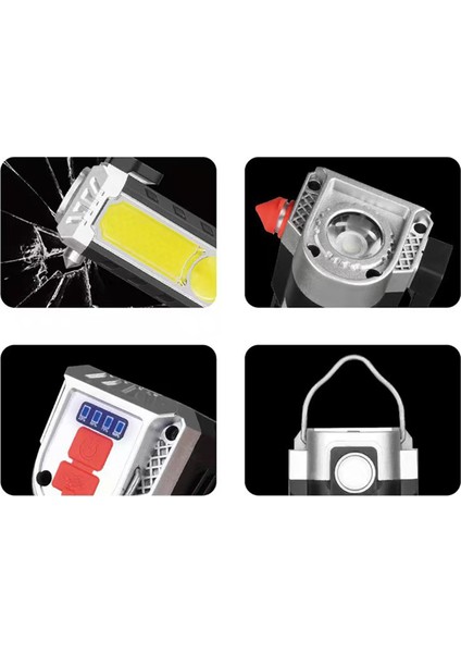 El Feneri Güneş Enerjli Ledli 15W Şarjlı Mıknatıslı Askılı Kamp Taktik El Feneri Su Geçirmez modelleri
