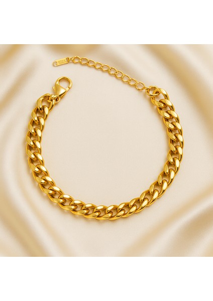 Gold Bold Zincir Çelik Bileklik – Gücün ve Şıklığın Bilekteki Yansıması fiyatları