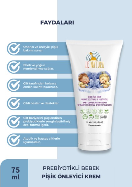 , Vegan ve Prebiyotikli Bebek Pişik Kremi - Sarı Kantaron Özlü ve Hodan Yağlı 75 ml modelleri