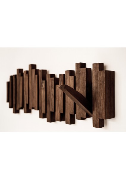 %100 Masif Kayın Ahşap Piyano Askılık | 5'li Açılır Kapanır Duvar Askısı | Doğal, Şık, Duvara Monte modelleri