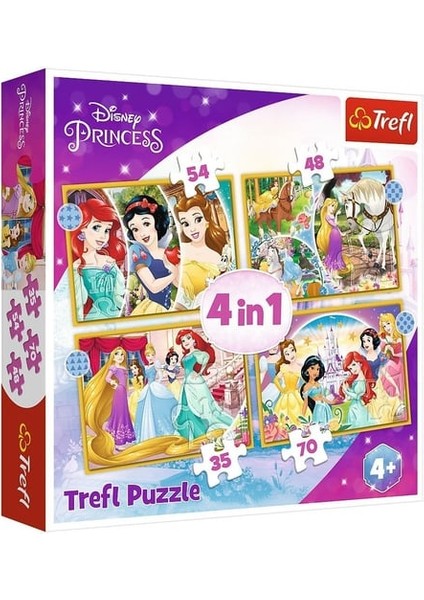 Disney Princess 4ın1 Puzzle (54+48+35+70 Parça)