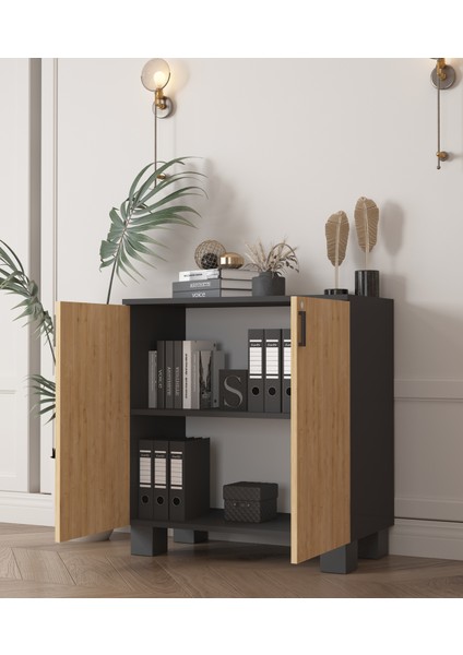 Antrasit 2 Kapaklı Ofis Dolabı fırsatları