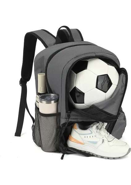 Çapraz Sınır Yeni Sırt Çantası Futbol Çantası Su Geçirmez Spor Ekipmanı Çantası Açık Basketbol Voleybol Çantası Uygun ve Lightwei Renk: Gri (Yurt Dışından)