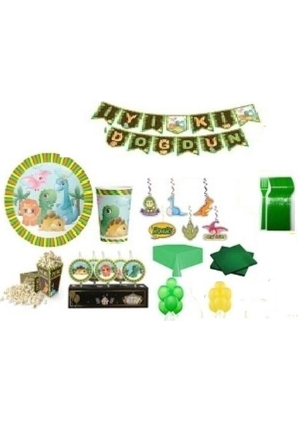 Dinozor Doğum Günü Seti 16 Kişilik fiyatları