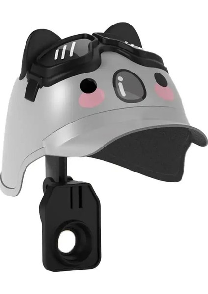 Karikatür Küçük Kask Rider Motosiklet Cep Telefonu Tutucu ve Elektrikli Bisiklet Navigasyon Telefon Tutucu Su Geçirmez Güneş Daldırı: Gri (Yurt Dışından)