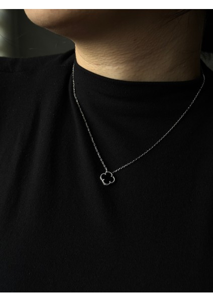 925 Ayar Gümüş 10 mm Yonca Cleef Model Kolye