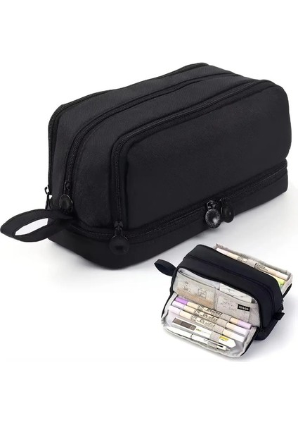 3/4 Bölme Kalem Kutusu Çok Katmanlı Büyük Kapasiteli Okul Öğrenci Kalem Kılıfları Şeffaf Bölme Kalem Bölücü Kalem Bagcolor: Stil 2 (Yurt Dışından)