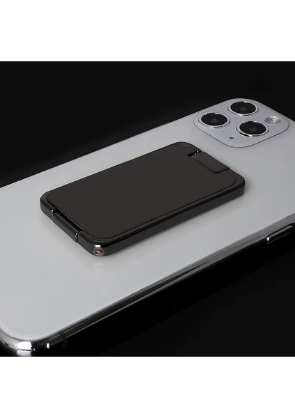 Universal Ultra-Into Fold Asansör Altın Gümüş Gümüş Arka Bağlantılı Cep Telefonu Halkası Metal Masaüstü Masa Magnetic Stand Holdercolor: B-Black (Yurt Dışından)