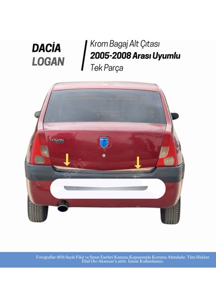 Dacia Logan Krom Bagaj Alt Çıta 2005-2008 Arası Paslanmaz Çelik fiyatları