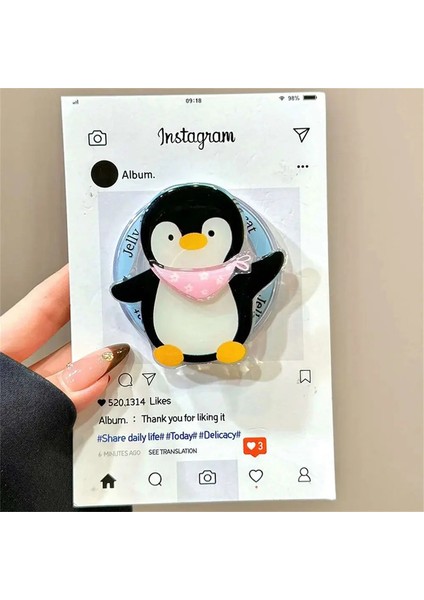 Magsafe Griptok Için Sevimli Karikatür 3D Eşarp Köpek Penguen Penguen Iphone 16 Samsung S25 Kız Bracketcolor Için Stand Desteği: B (Yurt Dışından)