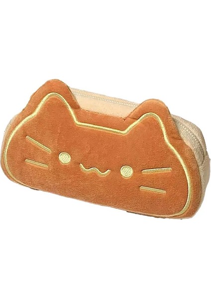 Sevimli Karamel Kedi Peluş Kalem Kılıfı - Ins Style Kawaii Hayvan Kalem Organizatörü, Öğrenciler Için Büyük Kapasiteli Kırtasiye Çantası: Çikolata (Yurt Dışından)