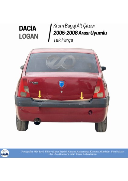 Dacia Logan Krom Bagaj Alt Çıta 2005-2008 Arası Paslanmaz Çelik indirimleri