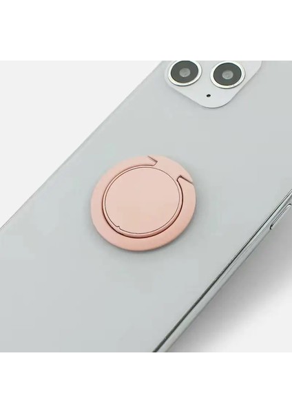 Cep Telefonu Parmak Yüzük Tutucu Renkli Arka Çıkartma Iphone 13 14 15 Pro/max Samsung Xiaomi Masaüstü Deste: Pembe (Yurt Dışından)