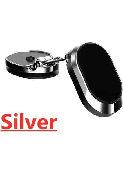 1080 ° Rotasyon Katlanabilir Araç Manyetik Telefon Tutucu Evrensel Hava Havalandırma Montajı Gps iPhone Için Samsung Araba Cep Telefonu Tutucu Stand Renk: B Gümüş (Yurt Dışından)