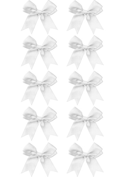 10 Adet Beyaz Saten Fiyonk Süsleme Kurdele Seti modelleri