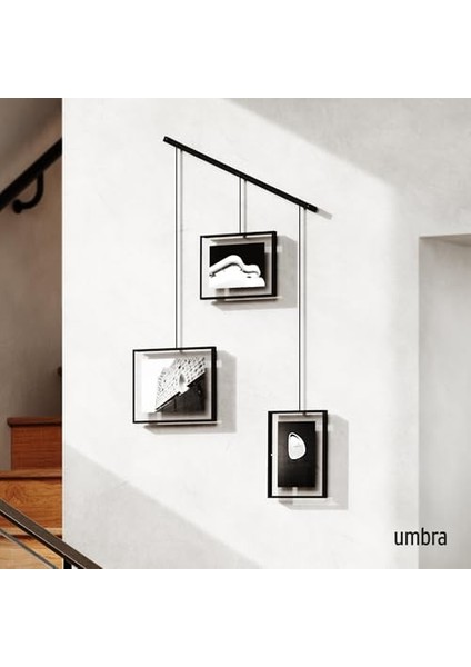 Exhibit Fotoğraf Kolajı, Esnek Resim Çerçeveleri Seti, Dikey ve Eğimli, 3 Fotoğraf, Sanat Baskıları, Resimler Için, 10X15 ve 13X18 Cm, Çelik, Siyah, Tek Boy modelleri