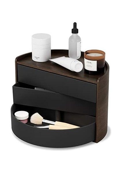 Moona Takı Muhafazası, Makyaj Yöneticisi, Döner Çekmeceli, Siyah/ceviz, Tek Boy modelleri