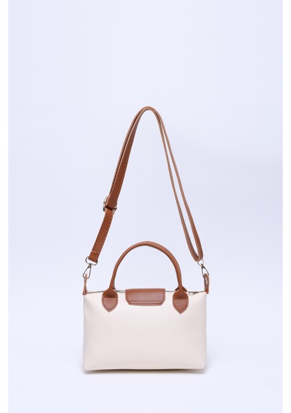Krem - Taba SHK135 Suni Deri, Tek Bölmeli, Çift Askılı El, Kol ve Çapraz Omuz Çantası fırsatları