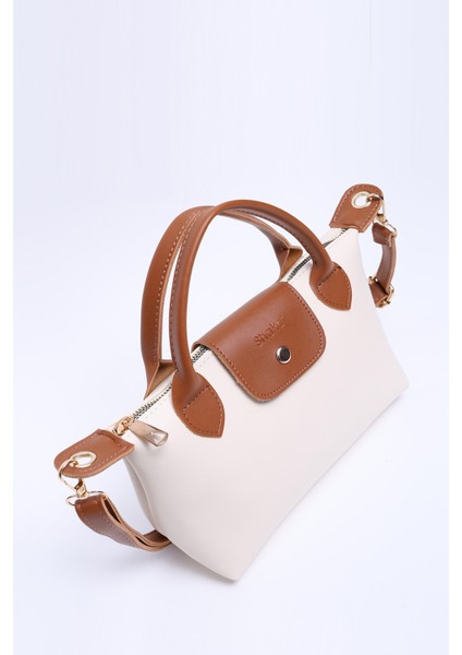 Krem - Taba SHK135 Suni Deri, Tek Bölmeli, Çift Askılı El, Kol ve Çapraz Omuz Çantası indirimleri