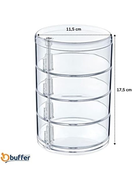 4 Katlı Dönebilen Şeffaf Takı Organizer Düzenleyici fiyatları