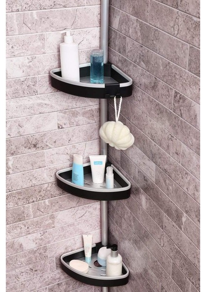 Venta 3lü Köşe Rafı Aynasız-Siyah M-N38-06